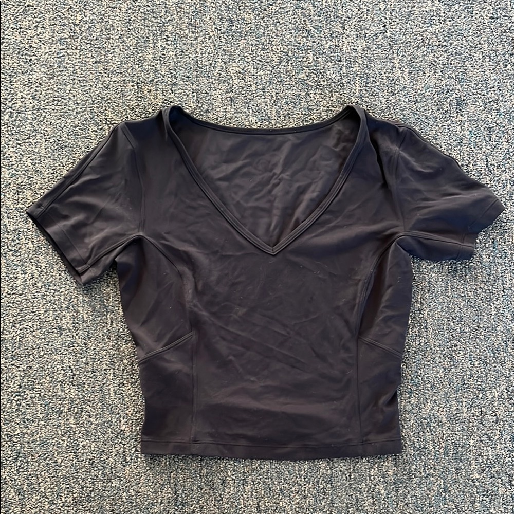Black V-Neck Women's Top